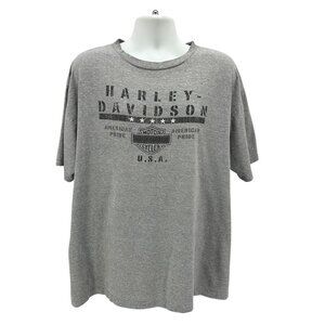 Vintage Harley Davidson Mens 2X Shirt Las Cruces NM Barnett American Pride Gray